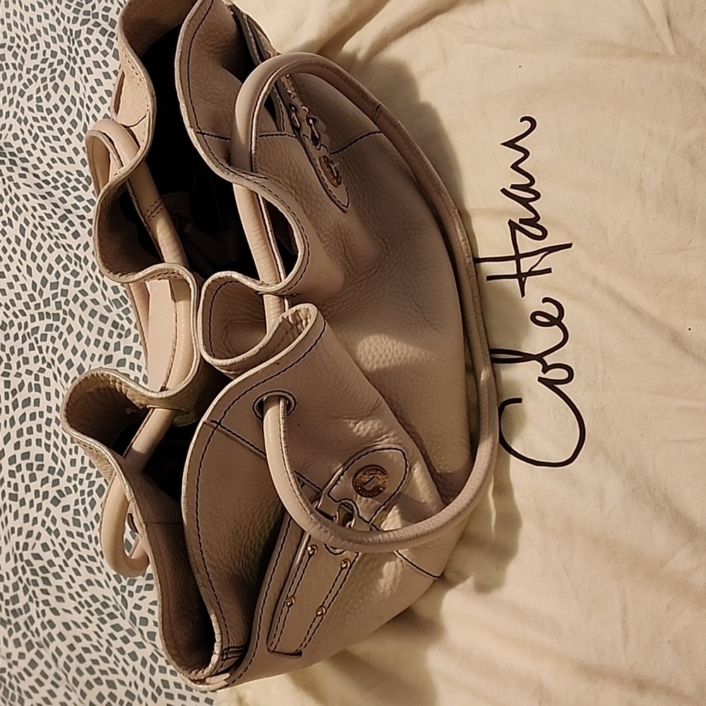Cole Haan Pebbled Leather Village Drawstring Shoulder Handbag